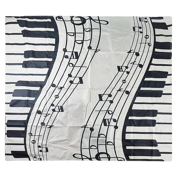 Piano and Music Note Tablecloths 54" Square Instrument Melodic Dining Room Kitchen Table Cloth Cover Tabletop Decoration for Indoor Outdoor Picnic Camping Wedding Parties Decor