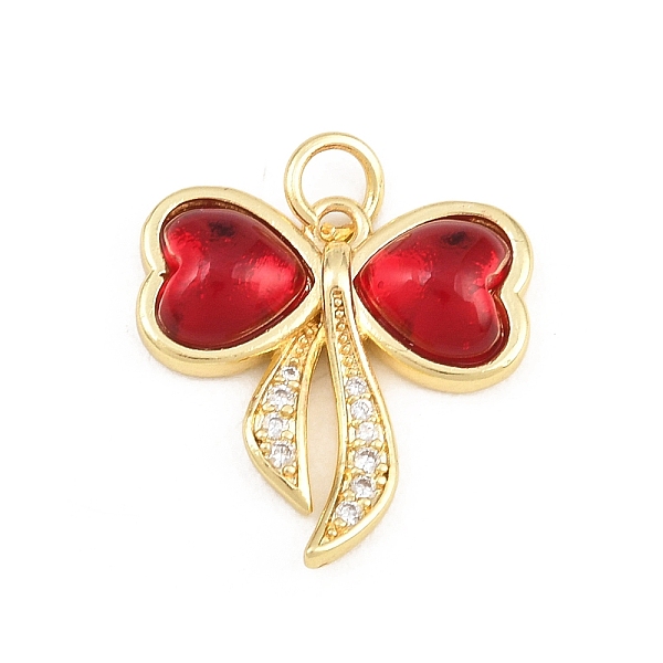 Colgantes de circonita cúbica roja micro pavé de latón