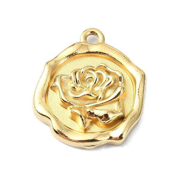 

PandaHall Ion Plating(IP) 304 Stainless Steel Pendants, Real 18K Gold Plated, Flat Round Charm, Flower, 16x13x3mm, Hole: 1.2mm 304 Stainless...