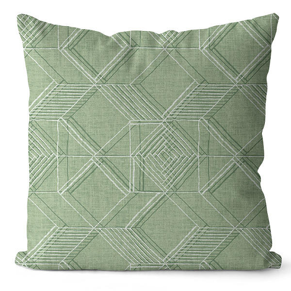 PandaHall Green Series Polyester Throw Pillow Covers, Cushion Cover, for Couch Sofa Bed, Square, Rhombus, 450x450mm Polyester Rhombus