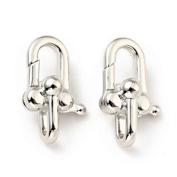 

PandaHall Rack Plating Brass Lobster Claw Clasps, Oval, Cadmium Free & Lead Free, Platinum, 19x11.5x8mm, Hole: 2.5x4.5mm Brass Oval