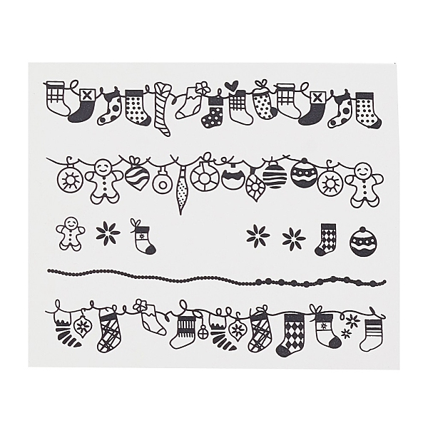 

PandaHall Christmas Nail Stickers, Self-adhesive Snowflake Gingerbread Man Snowman Stag Nail Art Decals Supplies, for Woman Girls DIY..., Black