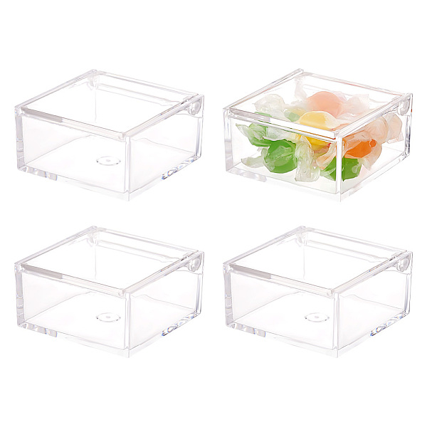 

PandaHall Plastic Beads Storage Containers with Flip Cover, Square, Clear, 6x6x3cm, Inner Diameter: 5.35x4.9cm Plastic Square Clear