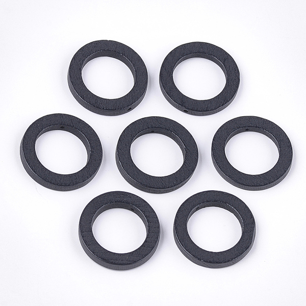 

PandaHall Painted Wood Pendants, Ring, Black, 29~30x4mm, Hole: 1.2mm Wood Ring Black