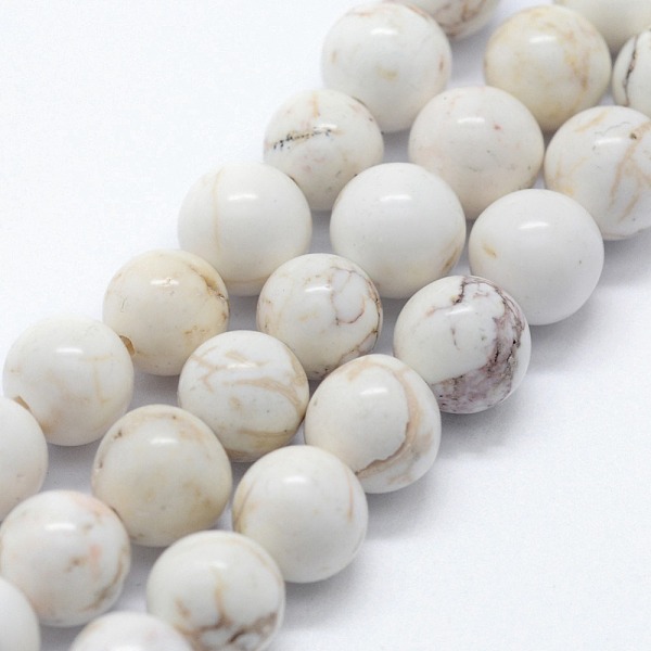 

PandaHall Natural Magnesite Beads Strands, Round, 6mm, Hole: 0.8mm, about 63pcs/strand, 14.76 inch(37.5cm) Magnesite Round