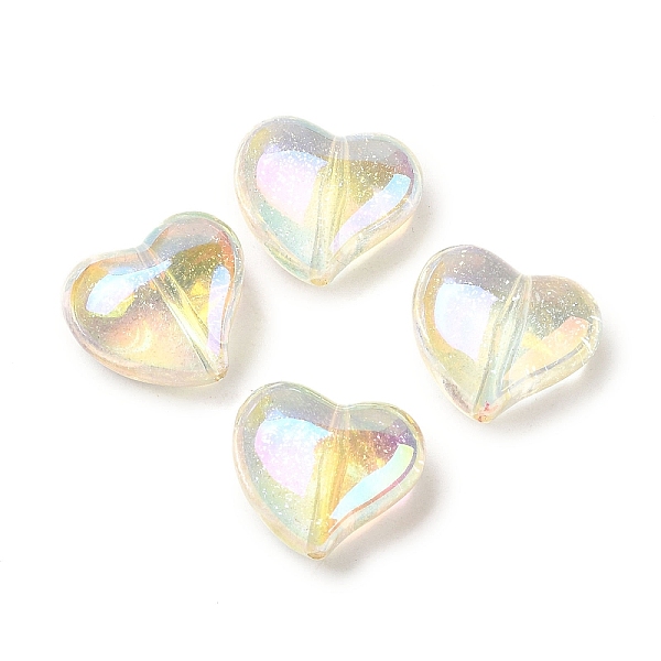

PandaHall Transparent UV Plating Rainbow Iridescent Acrylic Beads, Heart, Clear AB, 13x14.5x7.5mm, Hole: 1.2mm Acrylic Heart White