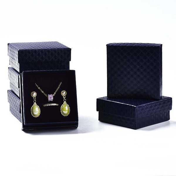 

PandaHall Square Cardboard Jewelry Boxes, with Sponge Inside, for Earring & Ring & Pendant, Dark Slate Blue, 7.5x7.5x3.5cm, Inner Size...