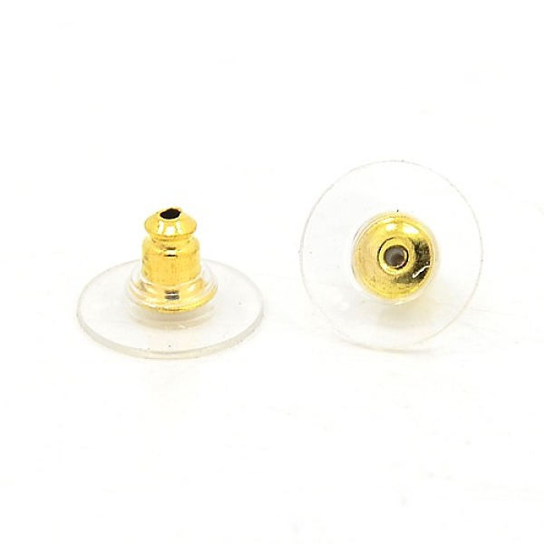 

PandaHall Brass Ear Nuts, Earring Backs, Golden, 12x7mm, Hole: 1mm Brass