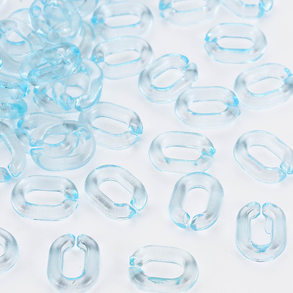 

PandaHall Transparent Acrylic Linking Rings, Quick Link Connectors, For Jewelry Chains Making, Oval, Light Sky Blue, 10x7.5x2.5mm, Hole...