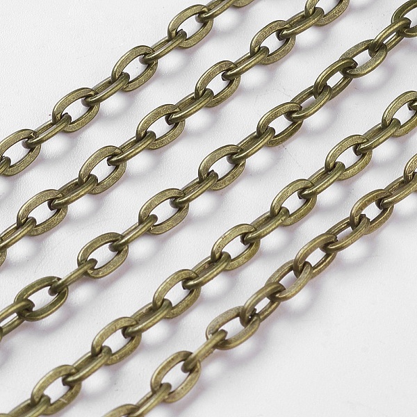 

PandaHall Iron Cable Chains, Unwelded, with Spool, Flat Oval, Cadmium Free & Nickel Free & Lead Free, Antique Bronze, 5.9x3.9x1mm, about...
