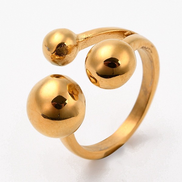 

PandaHall 304 Stainless Steel Finger Rings, Round, Golden, Size 7, 17mm 304 Stainless Steel