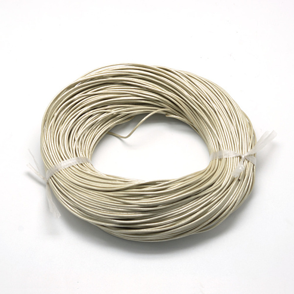 

PandaHall Spray Painted Cowhide Leather Cords, Pale Goldenrod, 2.0mm, about 100yards/bundle(300 feet/bundle) Cowhide Round