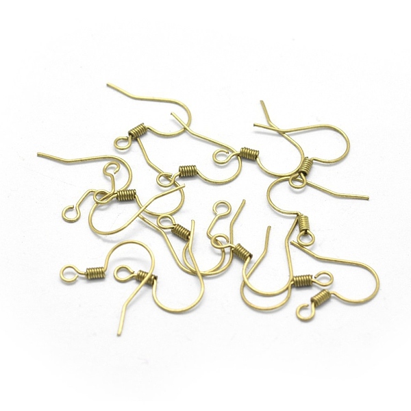 

PandaHall Brass Earrings Hook Findings, with Horizontal Loop, Raw(Unplated), 16x17x1.5mm, Hole: 2mm, 26 Gauge, Pin: 0.4mm Brass