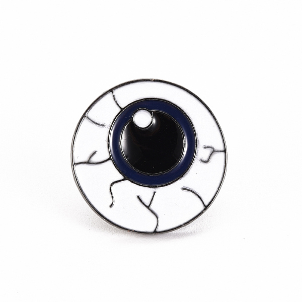 

PandaHall Alloy Enamel Brooches, Enamel Pins, with Brass Butterfly Clutches, Eyeball, Cadmium Free & Nickel Free & Lead Free, Gunmetal..., White