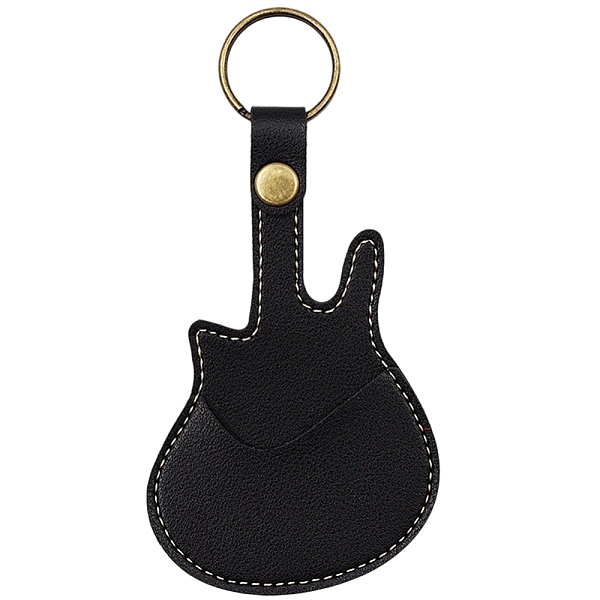 Leather Guitar Pick Holder Keychain
