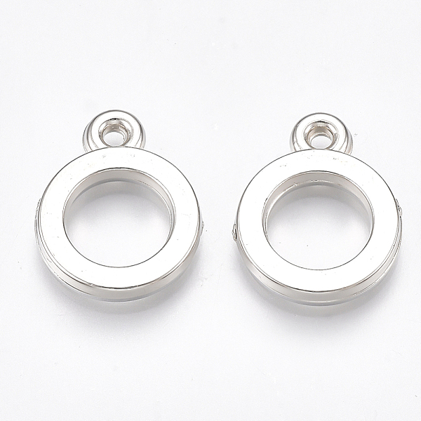 

PandaHall CCB Plastic Pendants, Ring, Platinum, 17x13.5x2.5mm, Hole: 1.5mm, about 2050pcs/500g Plastic Ring