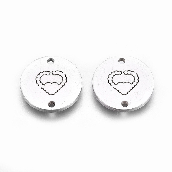 

PandaHall 304 Stainless Steel Links Connectors, Laser Cut, Flat Round with Heart, Stainless Steel Color, 11.5x1mm, Hole: 1.2mm 304 Stainless...