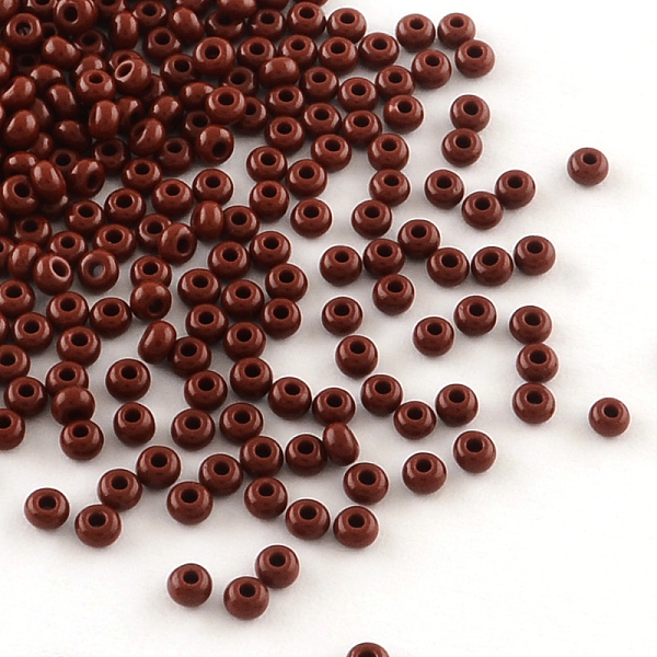 

PandaHall Czech Glass Beads, 11/0 Round Glass Seed Beads, Dark Red, 2x1.5mm, Hole: 1mm, about 30000pcs/bag, 450g/bag Czech Glass Red