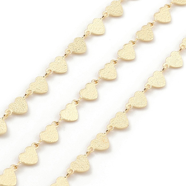 

PandaHall Brass Heart Link Chains, Unwelded, with Spool, Real 18K Gold Plated, 5x10x0.5mm Brass