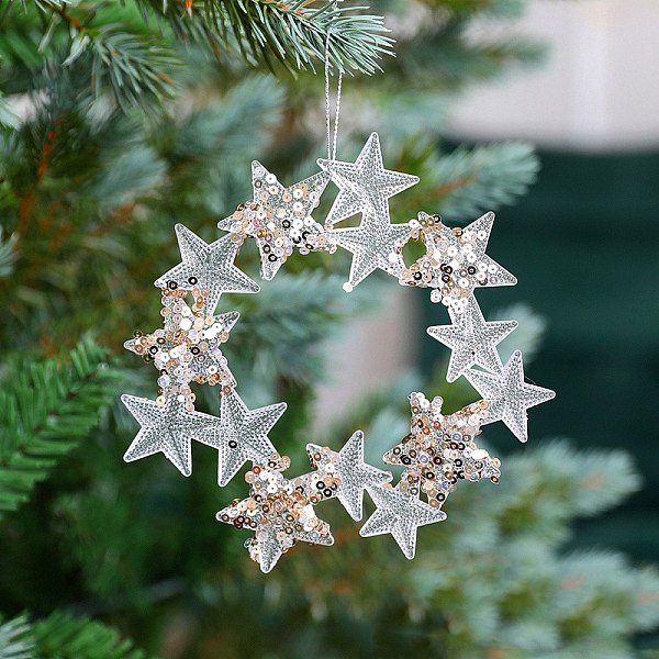 

PandaHall Acrylic with Sequin Pendant Decoration, Christmas Tree Hanging Decorations, for Party Gift Home Decoration, Christmas Wreath..., Clear
