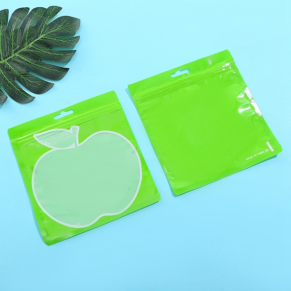 

PandaHall Plastic Zip Lock Bags, Resealable Packaging Bags, Self Seal Bag, Lawn Green, Apple, 16x15cm Plastic Apple