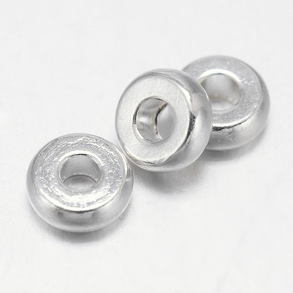 

PandaHall Flat Round Brass Spacer Beads, Silver Color Plated, 6x2mm, Hole:1.8mm Brass Flat Round