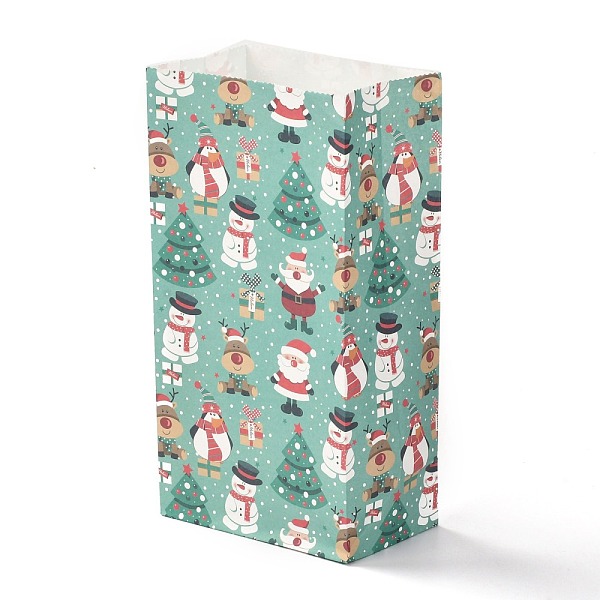 

PandaHall Christmas Theme Rectangle Paper Bags, No Handle, for Gift & Food Package, Snowman Pattern, 12x7.5x23cm Paper Snowman
