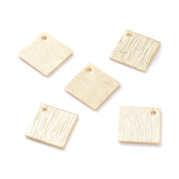 

PandaHall Brass Charms, Square, Real 24K Gold Plated, 14x14x1mm, Hole: 1mm Brass Square