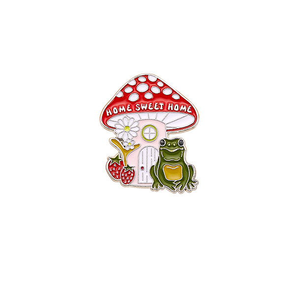 

PandaHall Alloy Brooches, Frog Mushroom Strawberry Enamel Pins, Colorful, 35x30mm Alloy+Cubic Zirconia Mushroom Multicolor
