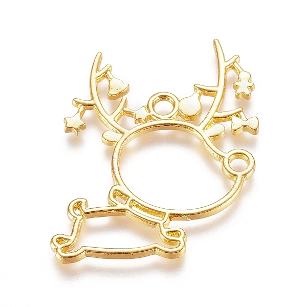 

PandaHall Zinc Alloy Open Back Bezel Pendants, For DIY UV Resin, Epoxy Resin, Pressed Flower Jewelry, Christmas Reindeer/Stag, for Christmas...