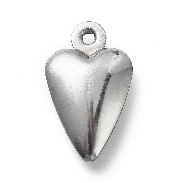 

PandaHall 304 Stainless Steel Pendants, Heart Charms, Stainless Steel Color, 18.1x10.7x4.4mm, Hole: 1.4mm 304 Stainless Steel Heart