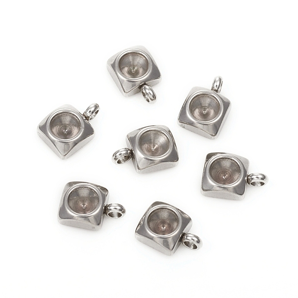 

PandaHall 201 Stainless Steel Pendant Rhinestone Settings, For Pointed Back Rivoli Rhinestone, Square, Stainless Steel Color, Fit for 4mm...