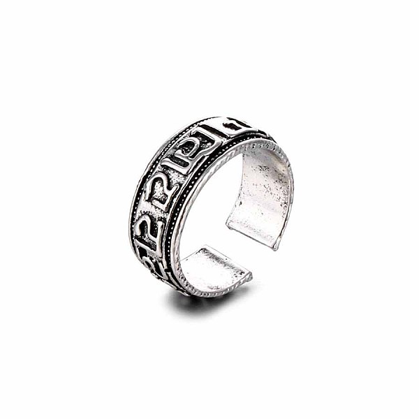 

PandaHall Alloy Punk Open Cuff Rings for Men, Antique Silver Alloy