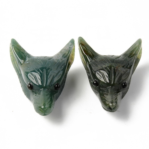 

PandaHall Natural Indian Agate Pendants, Top Drilled Beads, with Black Onyx Eye, Wolf Head, 46~47x32.5~33.5x18mm, Hole: 2mm Indian Agate...
