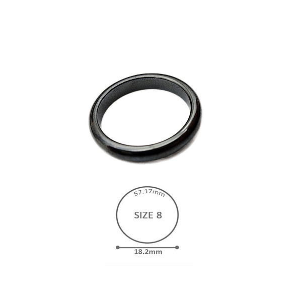 

PandaHall Synthetic Hematite Plain Band Rings, Inner Diameter: 18.2mm Hematite Flat