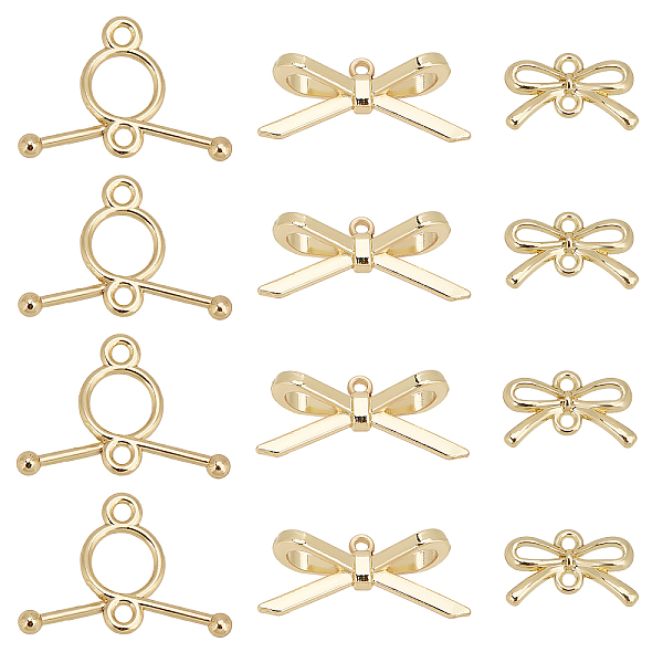 

PandaHall CHGCRAFT 60Pcs 3 Style Alloy Links/Connectors, Bowknot, Light Gold, 20pcs/style Alloy Bowknot