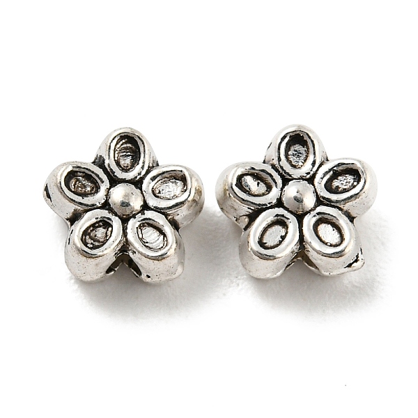 

PandaHall Tibetan Style Alloy Beads, Lead Free & Cadmium Free, Flower, Antique Silver, 6x6.5x3.5mm, Hole: 1.2mm, about 2500pcs/1000g Alloy...
