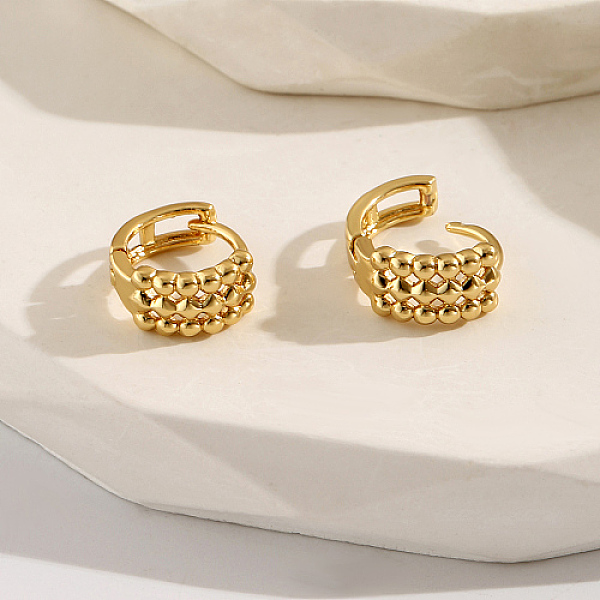 

PandaHall Brass Rhombus Hoop Earrings for Women, Real 18K Gold Plated, 13mm Brass Rhombus