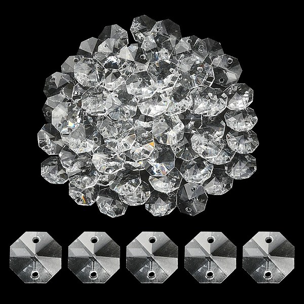 

PandaHall Transparent K9 Glass Connector Charms, Faceted Octagon Links, Clear, 14x14mm Glass Octagon Clear