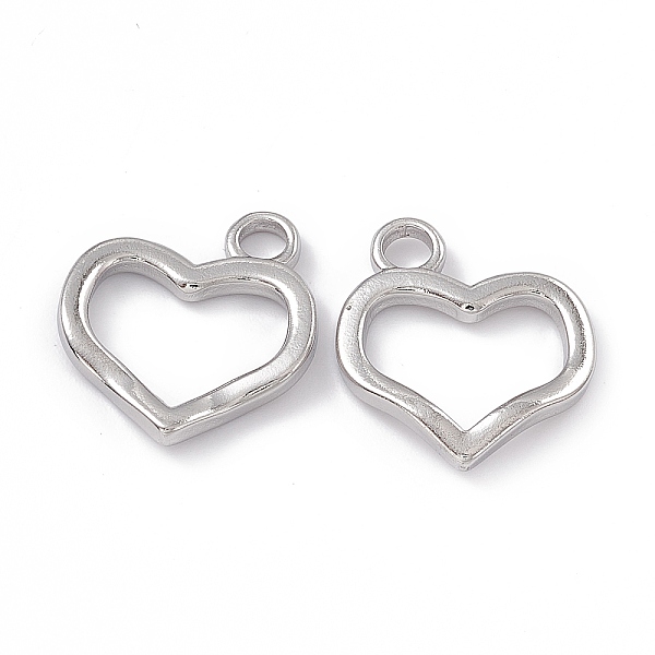 

PandaHall 304 Stainless Steel Pendants, Heart Charm, Stainless Steel Color, 19x17.5x2mm, Hole: 3mm 304 Stainless Steel Heart