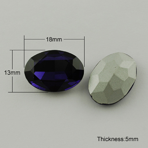 

PandaHall Glass Pointed Back Rhinestone, Back Plated, Faceted, Oval, Midnight Blue, 13x18x5mm Glass Rhinestone Oval Blue
