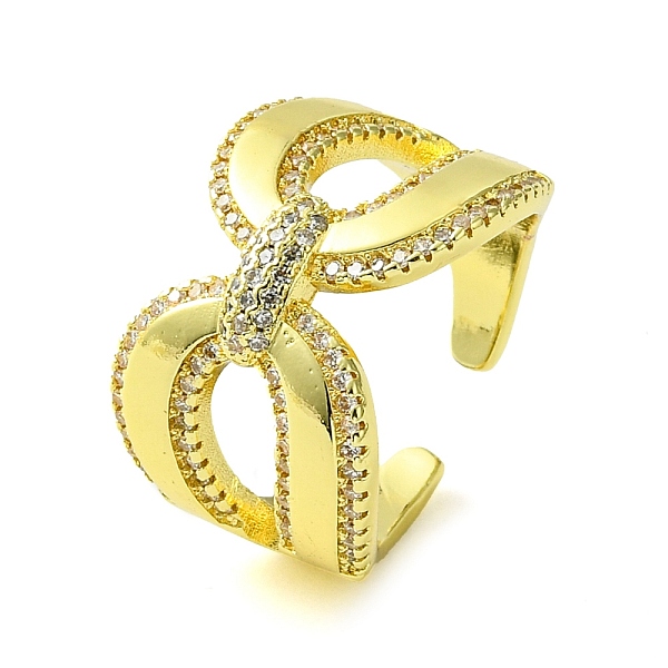 

PandaHall Brass Micro Pave Cubic Zirconia Open Cuff Ring, Hollow Teardrop, Real 16K Gold Plated, US Size 7 1/2(17.7mm) Brass+Cubic Zirconia..., Clear