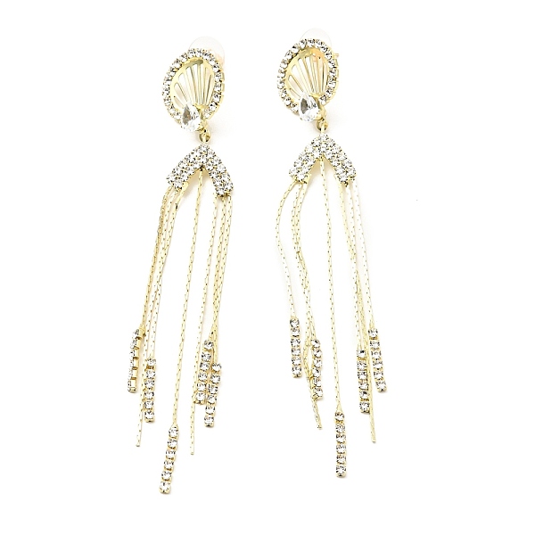 

PandaHall Clear Cubic Zirconia & Crystal Rhinestone Long Dangle Stud Earrings, Brass Earrings with 925 Sterling Silver Pins for Women, Light...