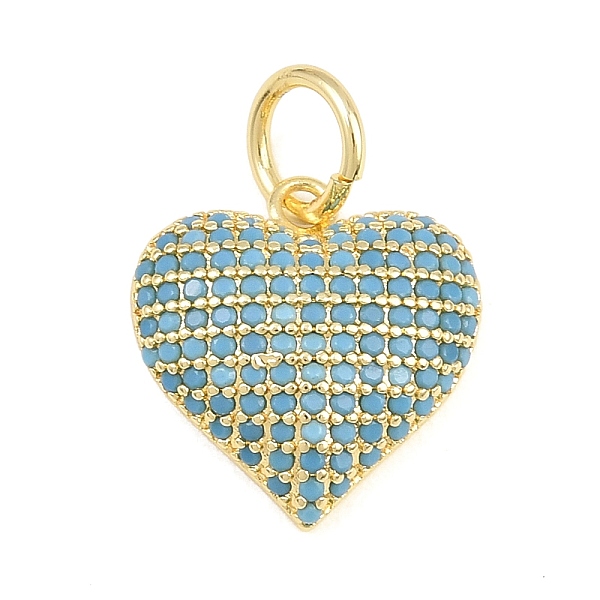 Colgantes de circonita cúbica azul cielo con micro pavé de latón