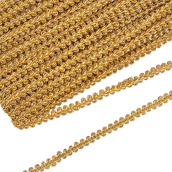 

PandaHall FINGERINSPIRE 27 Yards Metallic Braid Lace Trim Gold Sewing Centipede Braided Lace 3/8" Wide Decorated Gimp Trim DIY Craft Sewing...
