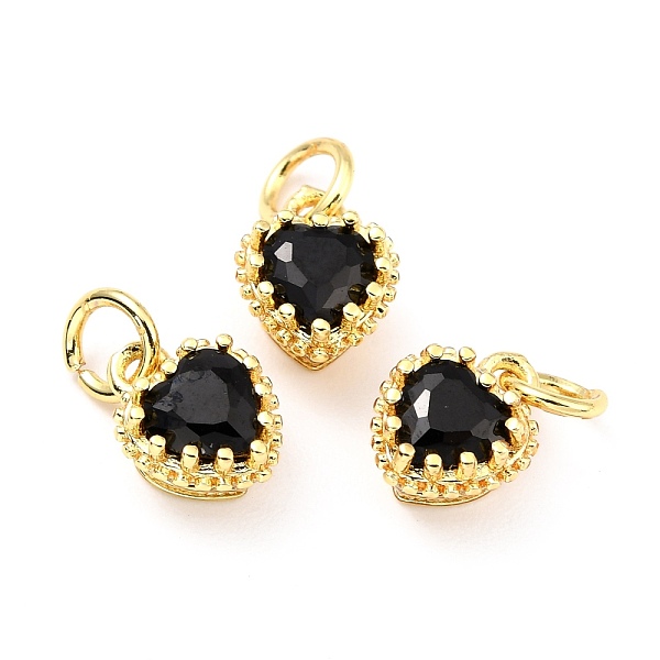 

PandaHall Brass Micro Pave Mixed Color Cubic Zirconia Pendants, Real 18K Gold Plated, Long-Lasting Plated, Heart, Black, 9.3x7.4x5.5mm, Hole...