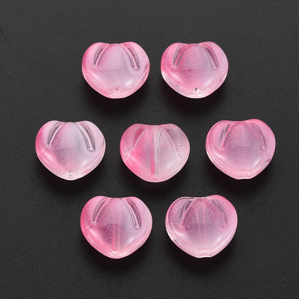 

PandaHall Two Tone Transparent Spray Painted Glass Beads, Heart, Pink, 10.5x12x6.5mm, Hole: 1mm Glass Heart Pink