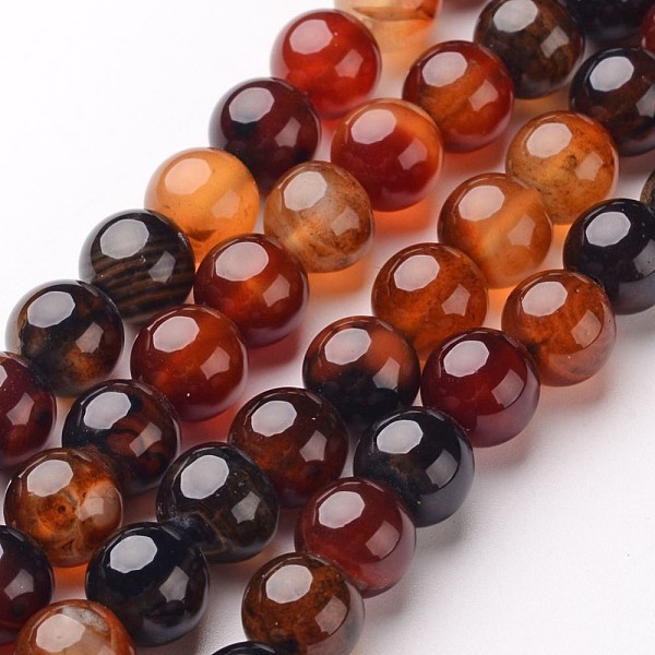 

PandaHall Natural Agate Beads Strands, Round, Dyed & Heated, Chocolate, 8mm, Hole: 1mm, about 48pcs/strand, 14.1 inch Natural Agate Round..., Brown