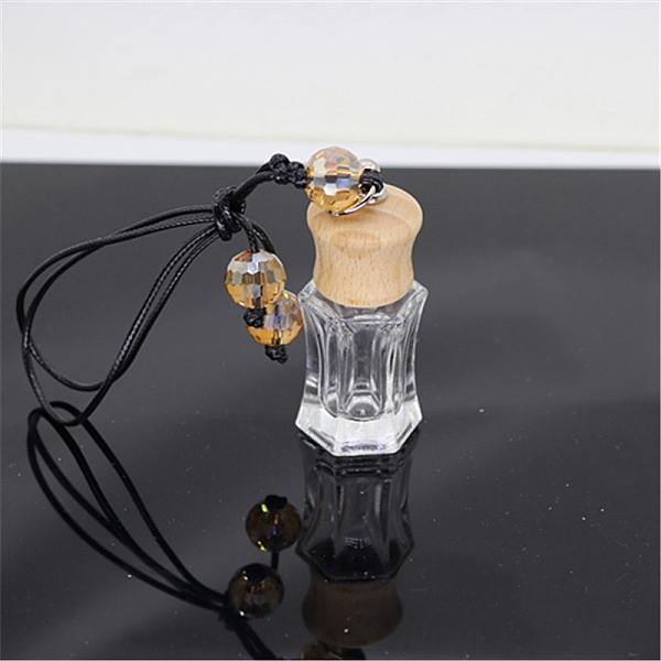 

PandaHall Empty Glass Perfume Bottle Pendants, Aromatherapy Fragrance Essential Oil Diffuser Bottle, with Coffee Color Cord, Car Hanging...