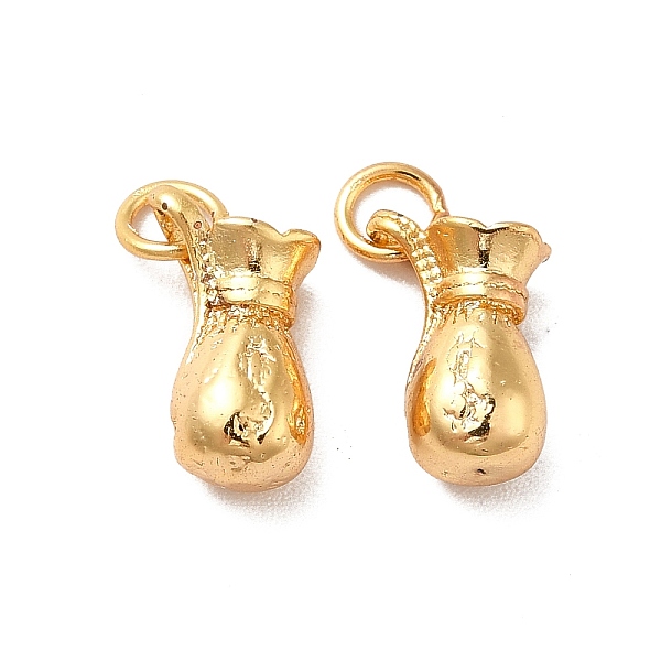 

PandaHall Rack Plating Brass Pendants, with Jump Ring, Money Bag, Golden, 5x10mm, Hole: 2.5mm Brass Bag